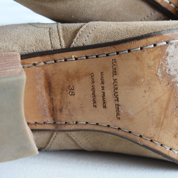 Isabel Marant Etoile Taupe Suede Dicker Boots 38 - Picture 15 of 16